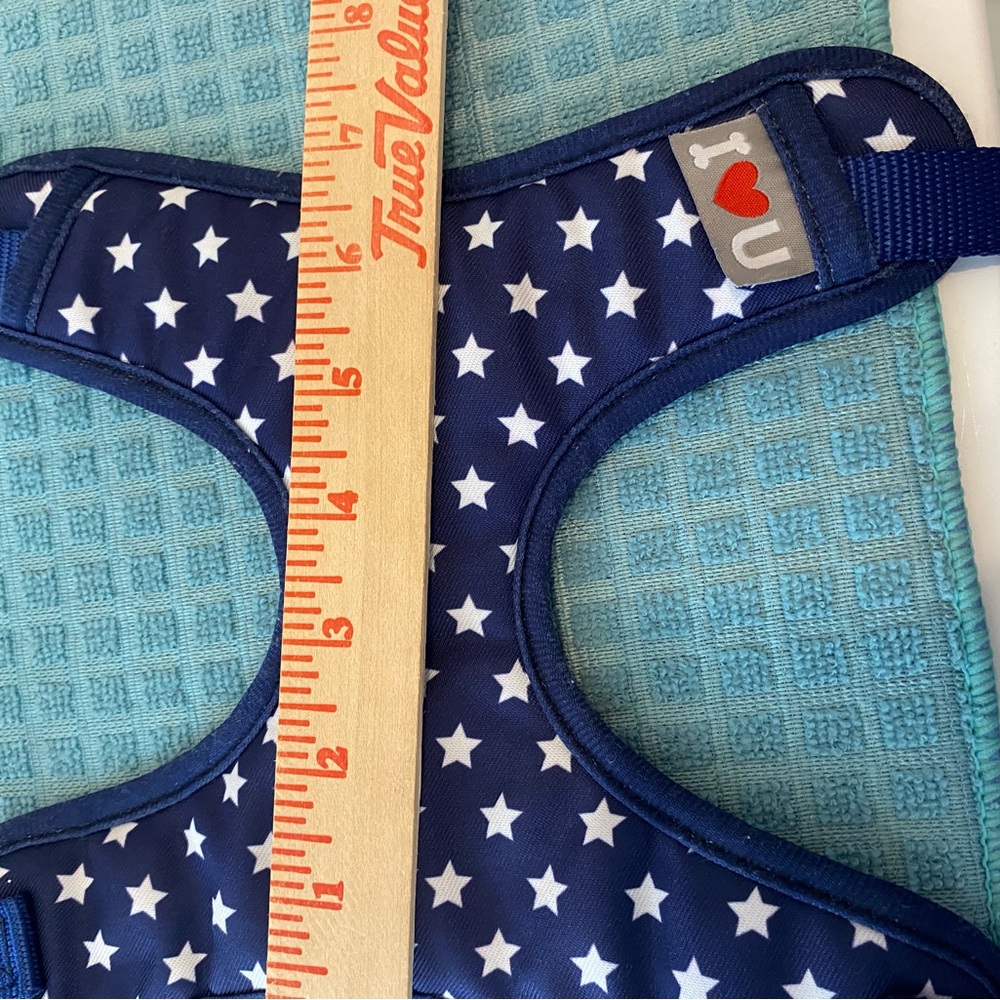 I ♥️ U “Doggy Harness” Size XS/Small? Navy Blue w/White Stars EUC SEE BELOW - Picture 4 of 6